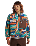Ravi 1/4 Zip Sherpa Fleece Jacket in Lost On Purpose Pacific Green