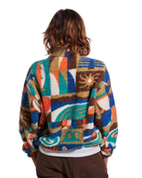 Ravi 1/4 Zip Sherpa Fleece Jacket in Lost On Purpose Pacific Green