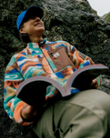 Ravi 1/4 Zip Sherpa Fleece Jacket in Lost On Purpose Pacific Green