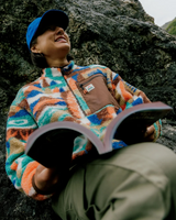 Ravi 1/4 Zip Sherpa Fleece Jacket in Lost On Purpose Pacific Green