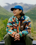 Ravi 1/4 Zip Sherpa Fleece Jacket in Lost On Purpose Pacific Green