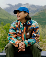 Ravi 1/4 Zip Sherpa Fleece Jacket in Lost On Purpose Pacific Green