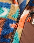 The Passenger Womens Ravi 1/4 Zip Sherpa Fleece Jacket in Lost On Purpose Pacific Green