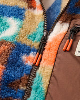 The Passenger Womens Ravi 1/4 Zip Sherpa Fleece Jacket in Lost On Purpose Pacific Green