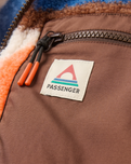 The Passenger Womens Ravi 1/4 Zip Sherpa Fleece Jacket in Lost On Purpose Pacific Green