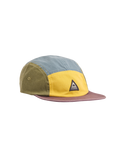 The Passenger Mens Fixie 5 Panel Cap in Dusty Ochre & Stormy Blue