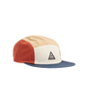 The Passenger Mens Fixie 5 Panel Cap in Blue Navy & Dark Rust