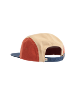 The Passenger Mens Fixie 5 Panel Cap in Blue Navy & Dark Rust