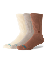 The Stance Womens Icon Socks (3 Pack) in Brown