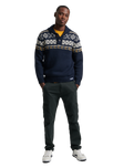 The Superdry Mens Vintage Shawl Jumper in Navy Multi