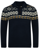 The Superdry Mens Vintage Shawl Jumper in Navy Multi
