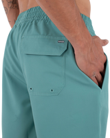 The Hurley Mens Volley Flex Low Tide Boardshorts in Broken Jade