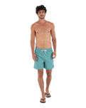 The Hurley Mens Volley Flex Low Tide Boardshorts in Broken Jade