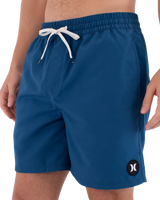 The Hurley Mens Icon Solid Volley Shorts in Abyss