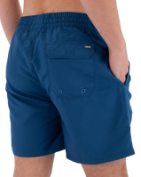 The Hurley Mens Icon Solid Volley Shorts in Abyss