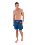 The Hurley Mens Icon Solid Volley Shorts in Abyss