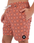 The Hurley Mens Volley Icon Coconut Boardshorts in Nectarine