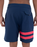 The Hurley Mens Phantom Block Party Boardshorts in Pagent Blue