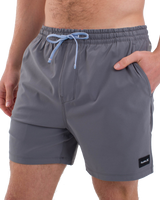 The Hurley Mens Phantom Eco Poolside Combo Boardshorts in Stone Grey