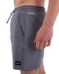 The Hurley Mens Phantom Eco Poolside Combo Boardshorts in Stone Grey