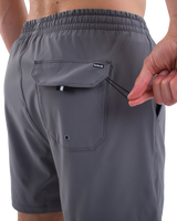 The Hurley Mens Phantom Eco Poolside Combo Boardshorts in Stone Grey