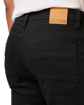 The Duer Ltd Mens Performance Denim Relaxed Taper Jeans in Black