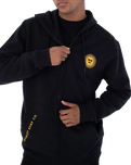 The Hurley Mens Shady Slub Zip Hoodie in Black
