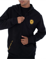 The Hurley Mens Shady Slub Zip Hoodie in Black