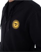 The Hurley Mens Shady Slub Zip Hoodie in Black