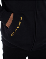 The Hurley Mens Shady Slub Zip Hoodie in Black