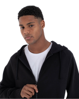 The Hurley Mens Low Tide Zip Hoodie in Black