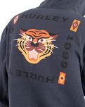 The Hurley Mens Printing Press Bolud Hoodie in Dark Stone Grey