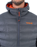 The Hurley Mens Cayuga Puffer Jacket in Dark Stone Grey