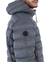 The Hurley Mens Cayuga Puffer Jacket in Dark Stone Grey