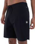 The Hurley Mens Phantom+ Fuse Boardshorts in Black