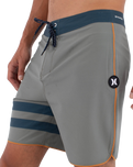 The Hurley Mens Phantom Eco Block Party Boardshorts in Great White