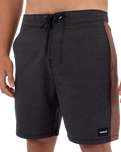The Hurley Mens Phantom Eco Fastlane Hybrid Boardshorts in Black