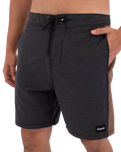 The Hurley Mens Phantom Eco Fastlane Hybrid Boardshorts in Black