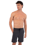 The Hurley Mens Phantom Eco Fastlane Hybrid Boardshorts in Black