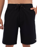 The Hurley Mens Built Hybrid Boardshorts in Black