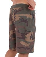 The Hurley Mens Phantom Eco Weekender Slub Cargo Boardshorts in Olive