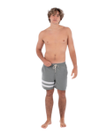 The Hurley Mens Phantom Eco Block Party Volley Boardshorts in Great White