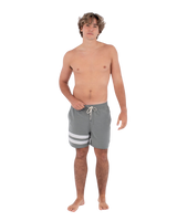 The Hurley Mens Phantom Eco Block Party Volley Boardshorts in Great White