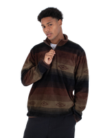 The Hurley Mens Mesa Windchill 1/4 Zip Fleece in Espresso