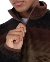 The Hurley Mens Mesa Windchill 1/4 Zip Fleece in Espresso