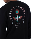 The Hurley Mens Eagle High Sweatshirt in Black