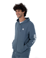 The Hurley Mens Icon Box Zip Hoodie in Grey Teal