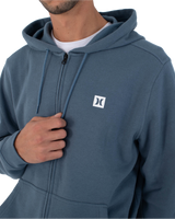 The Hurley Mens Icon Box Zip Hoodie in Grey Teal