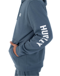 The Hurley Mens Icon Box Zip Hoodie in Grey Teal