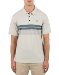 The Hurley Mens Printed Stripe Slub Polo Shirt in Bone